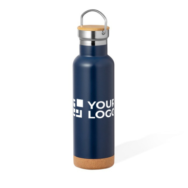 Garrafa de parede dupla de aço inox com alça para transporte 650ml