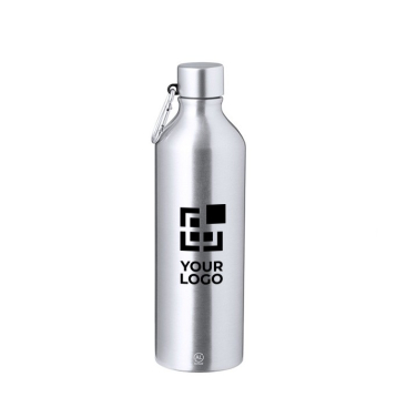Garrafa de alumínio reciclado com acabamento fosco e mosquetão 800ml