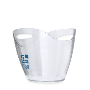 Balde de gelo transparente de plástico com duplo pega lateral 8L