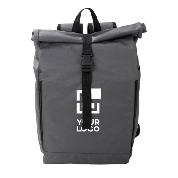 Mochila enrolável de RPET 600D com fecho de velcro e fivela