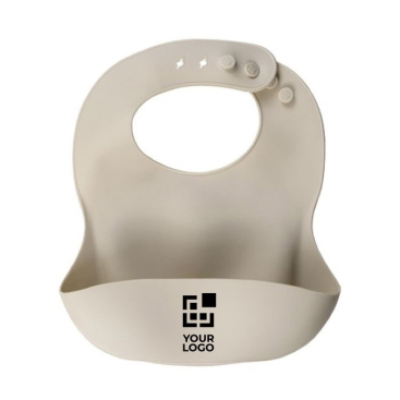Babete para bebé em silicone com múltiplos ajustes e bolso frontal