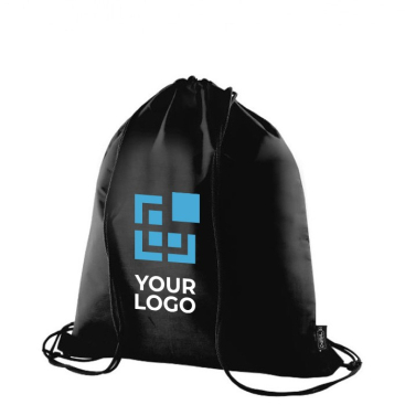 Mochila de cordas de RPET em cores vivas com cordões a condizer