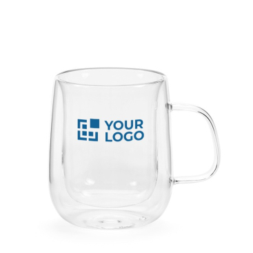 Caneca de vidro de borossilicato com parede dupla 400ml