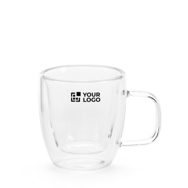Caneca de vidro de borossilicato com parede dupla 50ml