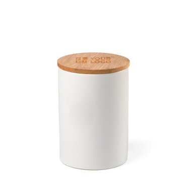 Frasco cerâmico de cozinha com tampa de bambu 900ml