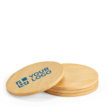 Conjunto de 4 bases de copo de bambu com clara inspiração zen
