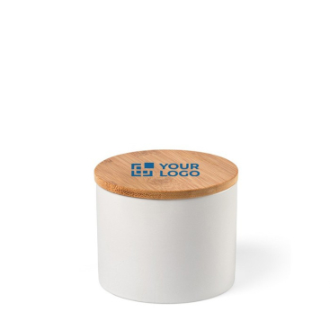 Frasco cerâmico de cozinha com tampa de bambu 440ml