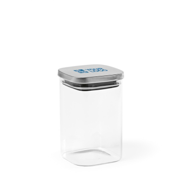 Frasco de vidro com tampa de aço inoxidável reciclado selado 1,13L