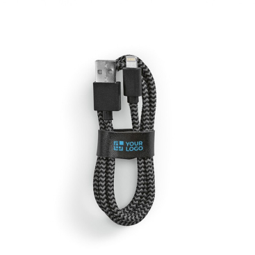 Cabo de carregamento de RPET de 1 metro com conector USB-A e Lightning