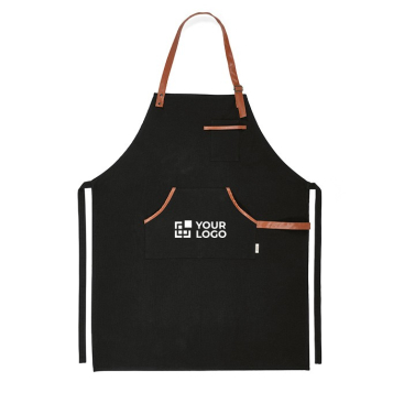 Avental de algodão reciclado e RPET com bolso superior 300 g/m2