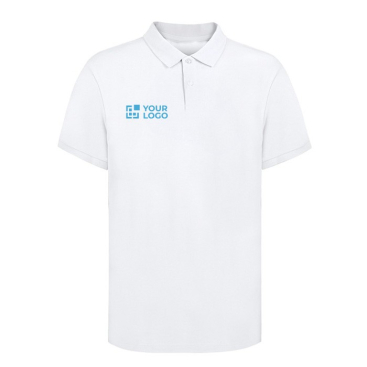 Polo branco de algodão 100% com 2 botões a condizer 220 g/m2 vista principal