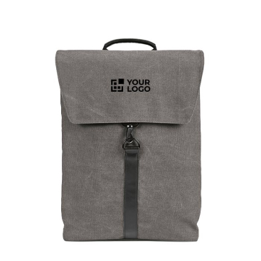 Mochila de algodão reciclado com detalhes em pele sintética 25L