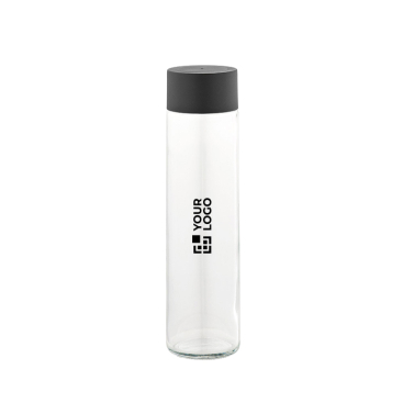 Garrafa cilíndrica de vidro com tampa de rosca antifulgas 520ml