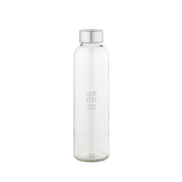 Garrafa de vidro com tampa de rosca prateada antigota 510 ml