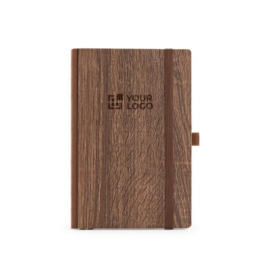 Caderno ecológico com capa que imita os veios da madeira A5 folhas lisas