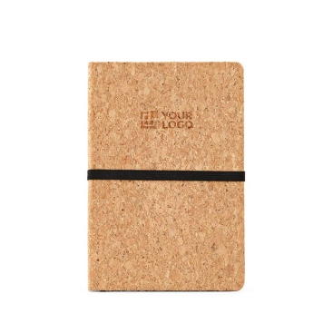 Caderno em cortiça com fecho elástico e marcador A5 páginas pontilhadas