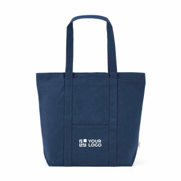 Saco de compras em algodão reciclado com fecho de correr 360 g/m²