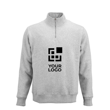 Sweatshirt unissexo em algodão orgânico com fecho 1/4 340g/m² Malibu