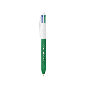 Caneta de plástico efeito madeira fabricada na UE com 4 tintas BIC®