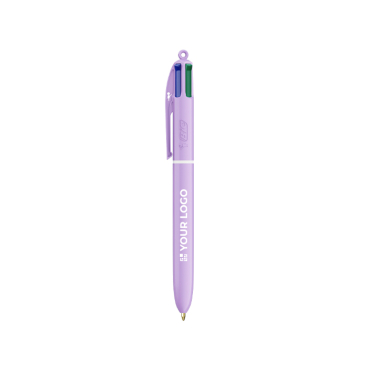 Caneta de plástico com acabamento pastel e tinta de 4 cores BIC®