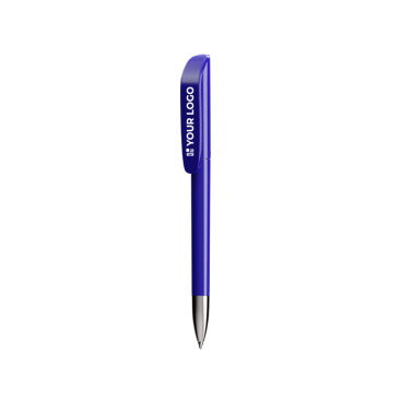 Caneta de plástico com detalhe metálico cromado e tinta preta BIC®