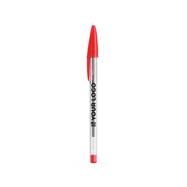 Caneta clássica plástico transparente com tinta vermelha BIC® Cristal®
