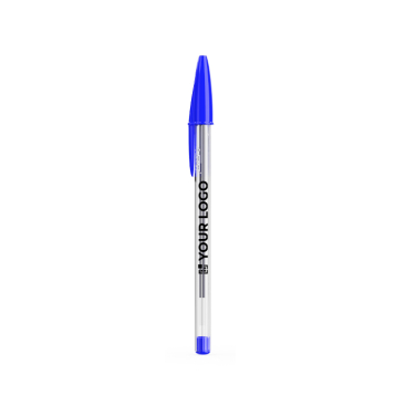 Caneta clássica de plástico transparente com tinta azul BIC® Cristal®