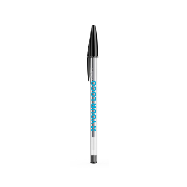 Caneta clássica em plástico transparente com tinta preta BIC® Cristal®