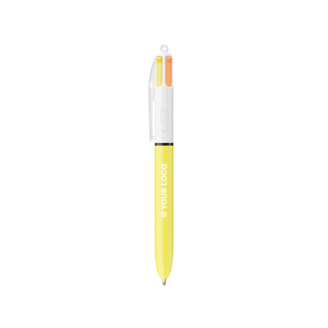 Caneta de plástico com corpo amarelo e tinta de 4 cores Sun BIC®