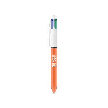Caneta de plástico com escrita fina de 0,8 mm e 4 cores de tinta BIC®