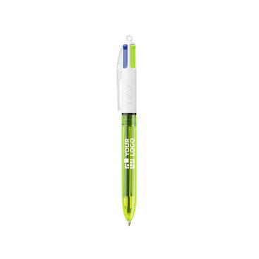 Esferográfica de plástico com marcador fino e tinta 4 cores Fluo BIC®