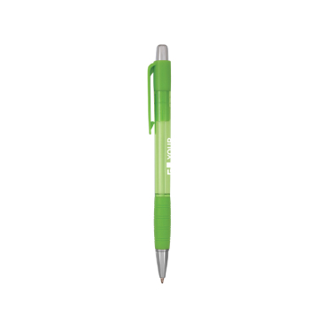 Caneta retrátil de plástico translúcido e tinta azul Striped Grip BIC®