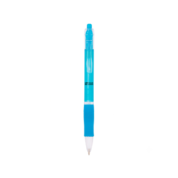 Caneta de plástico com corpo translúcido e tinta azul Click BIC®