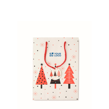 Saco-oferta de papel com motivo de Natal, tamanho médio