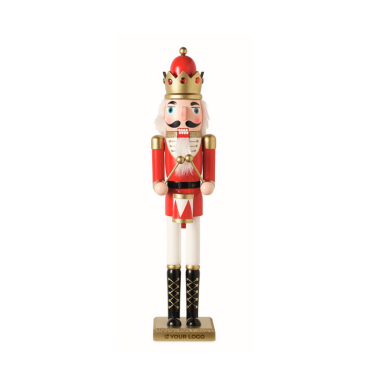 Boneco decorativo de quebra-nozes em madeira com base estável