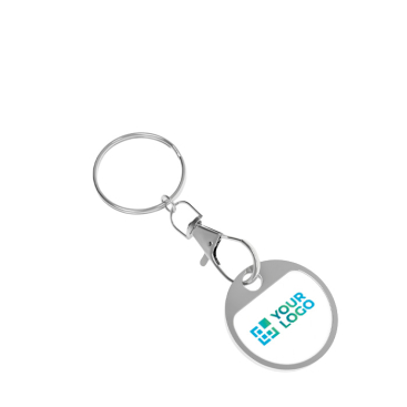 Porta-chaves metálico com ficha para carrinho de compras, resistente