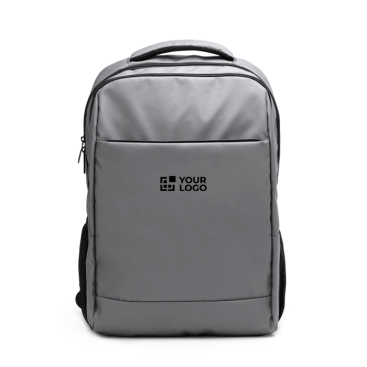 Mochila de pele PU com alças e ombro acolchoado para portátil 15''