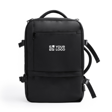 Mochila de viagem, pele de PU extensível com bolso para portátil 17''