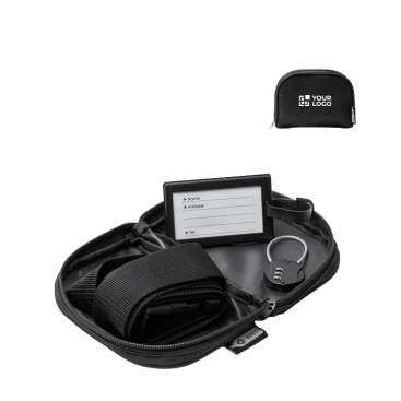 Conjunto de viagem 3 em 1 com cadeado de código e bolsa com fecho