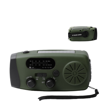 Rádio de emergência multifunções com lanterna e sirene SOS 2000mAh