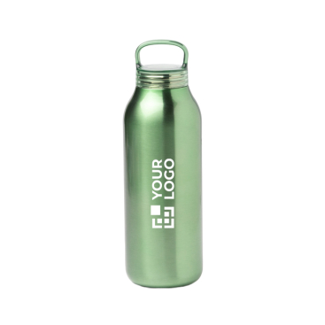 Garrafa térmica em aço inoxidável com tampa translúcida de rosca 500 ml