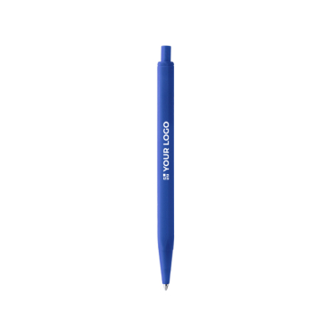 Esferográfica de botão com corpo hexagonal mate, tinta azul