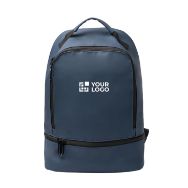 Mochila em pele sintética, bolso antirroubo e compartimento para calçado 9''
