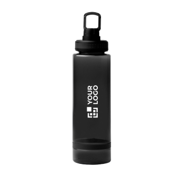 Garrafa translúcida em plástico reciclado com bocal e pega 750ml
