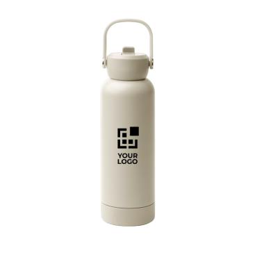 Garrafa aço inoxidável reciclado parede dupla pega e palhinha 730ml