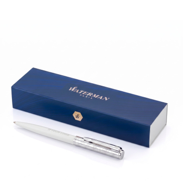 Caneta de luxo em aço inoxidável com tinta azul Waterman