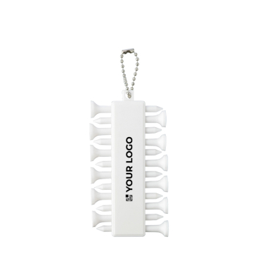 Conjunto de 12 tees de golfe em plástico reciclado com cordão metálico