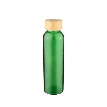 Garrafa de vidro brilhante colorida com tampa de rosca de bambu 500 ml