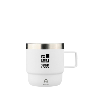 Caneca de aço inoxidável de parede dupla, interior de cerâmica 180 ml