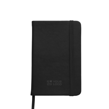 Caderno A5 em PU reciclado com fecho elástico e folhas pautadas